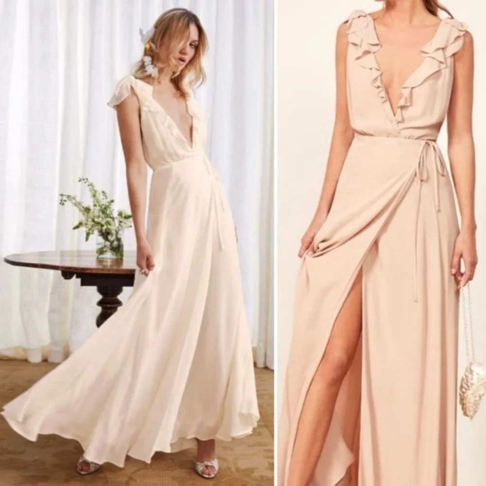 REFORMATION  Peppermint bridal gown Maxi Dress Size Large - Picture 5 of 16